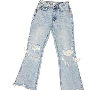 BDG Urban Outfitters Wilco Destroyed Cropped Kick Flare Jeans Women’s Size 27